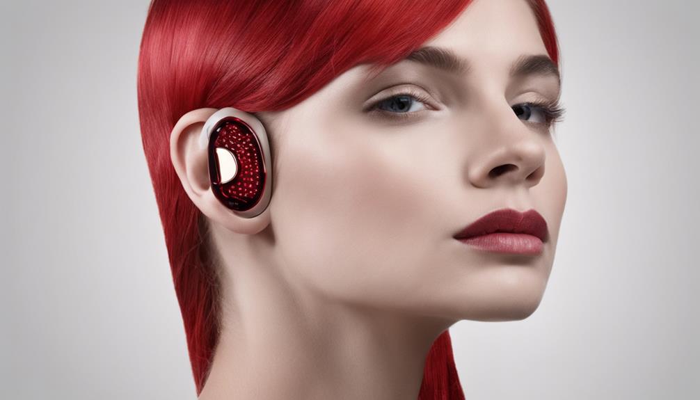 fashionable red hearing aid