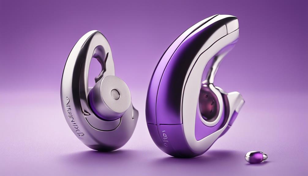 purple hearing aid design