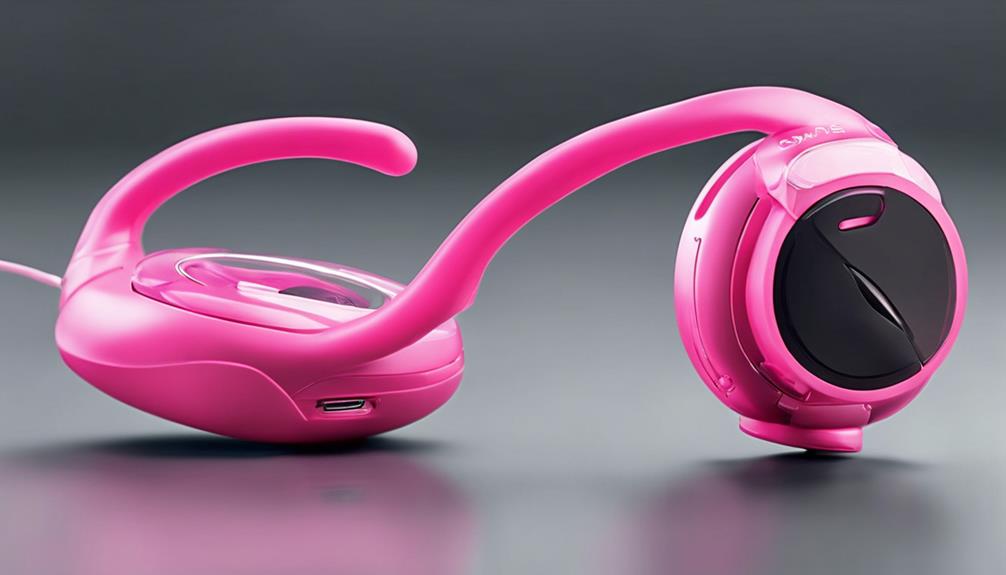 stylish pink hearing aid