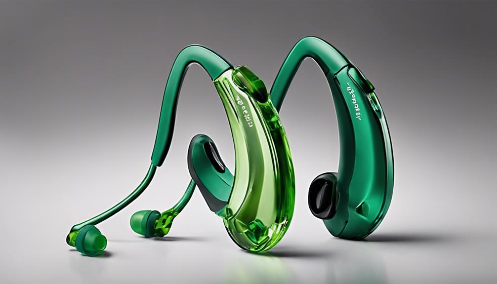 vibrant green hearing aid