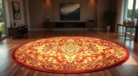 elegant round silk rugs