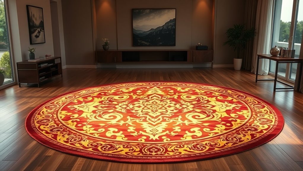 elegant round silk rugs