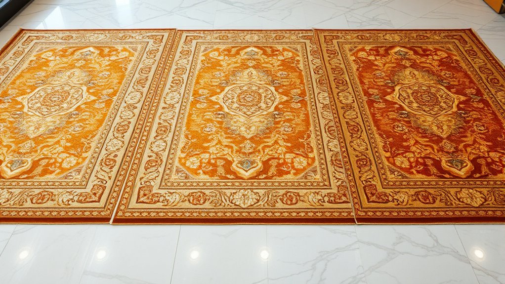 luxurious metallic silk carpets