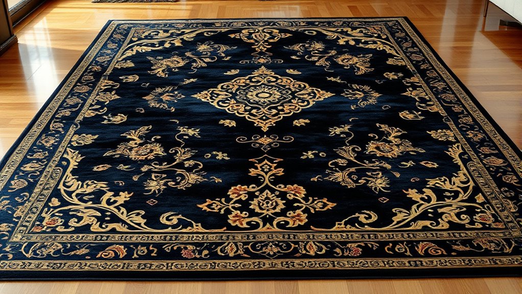 luxury black gold rugs