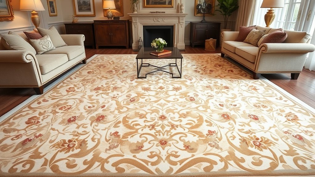 luxury ivory silk rugs