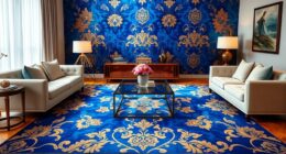 top yilong blue silk rugs