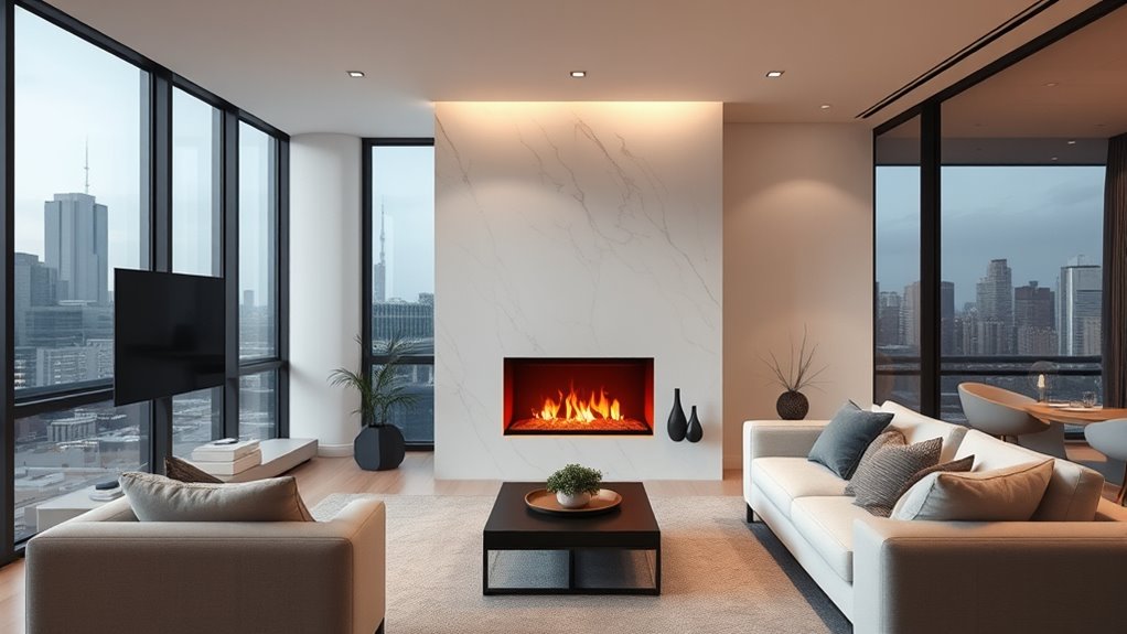 apartment friendly electric fireplace features