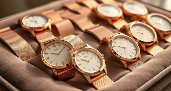 elegant rose gold watch selection