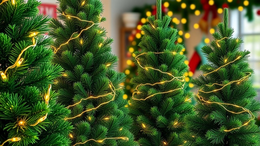 realistic pre lit christmas trees