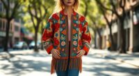 top boho embroidered jackets