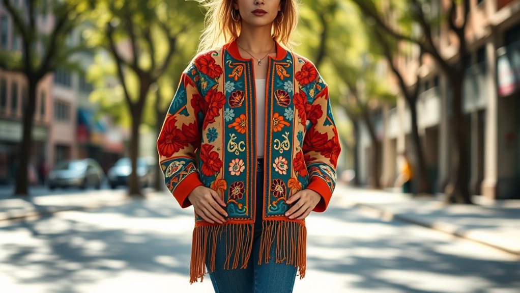 top boho embroidered jackets