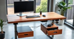 clutter free adjustable desk