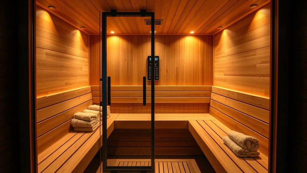 sauna size and features