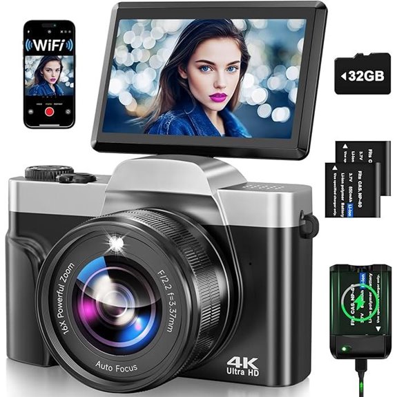 15 Best Compact Cameras for Travel in 2026: Capture Every Adventure With Ease 16 4K Digital Camera with WiFi and 16X Zoom
