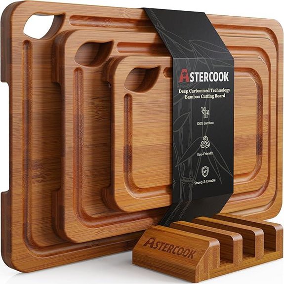 15 Best Knife Friendly Cutting Boards for 2026 8 Astercook Bamboo Cutting Boards with Stand and Handles
