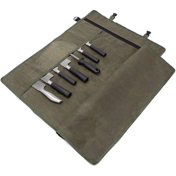 Chef’s Knife Roll Bag with 10 Slots & Zipper Pockets