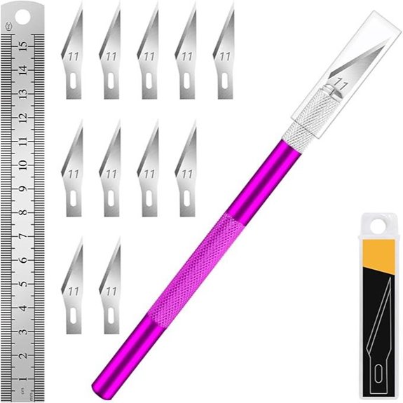 DIYSELF Craft Knife Kit with 11 Blades and Ruler