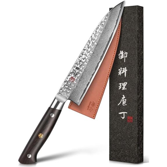 Japanese 8.27-Inch Damascus Chef Knife with Ebony Handle