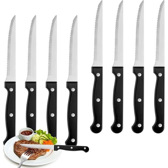 Steak Knife Set of 8 with Serrated Blades