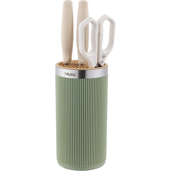 OLULU Round Knife Block Holder (Green+Yellow)