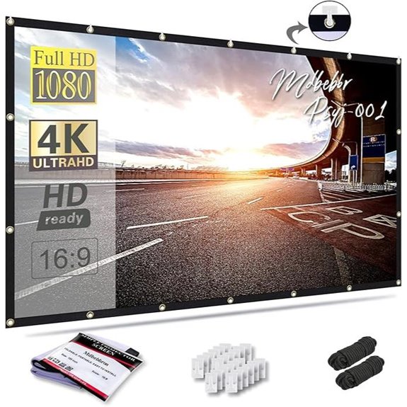 120-inch Foldable Portable Projector Screen for Home & Outdoor