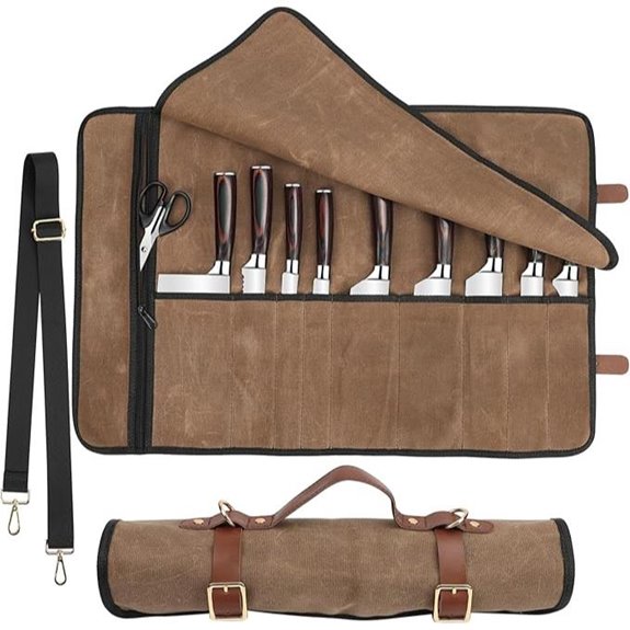 15 Best Knife Rolls for Chefs in 2026 That Pros Recommend 5 Leather Knife Roll with Canvas and Metal Buckles