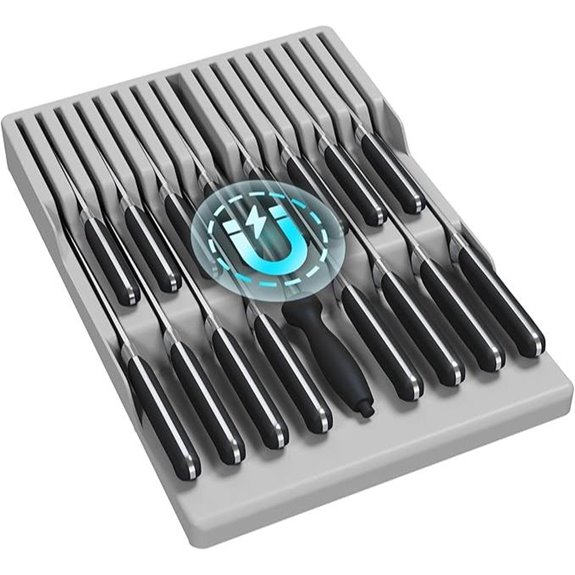 Lifewit Magnetic Knife Drawer Organizer for 16 Knives