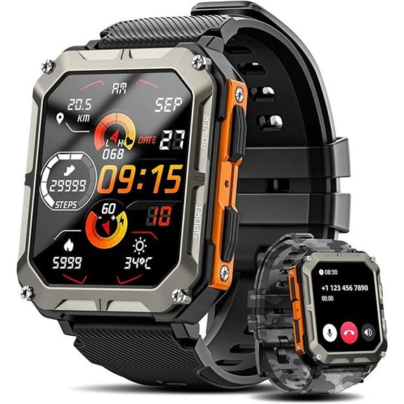 Military Smart Watch for Men with Blood Pressure