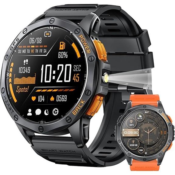 Military GPS Smartwatch with Sport Modes and Bluetooth