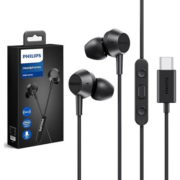 10 Best USB-C Earbuds That Deliver Premium Sound and Comfort in 2026 3 Philips USB-C Wired Earbuds with Microphone