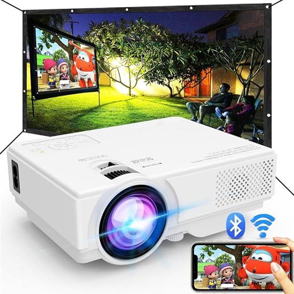 WiFi & Bluetooth Outdoor Mini Projector for Home