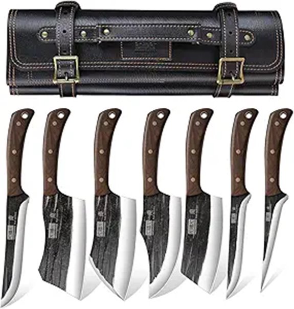 15 Best Forged Knife Sets for 2026 That Chefs Swear By 7 HOSHANHO Butcher Knife Set with Roll Bag