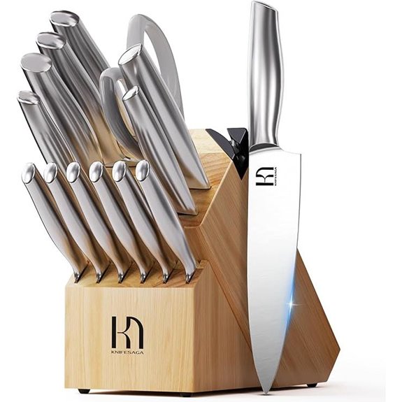 Premium 14-Piece Japanese Knife Set with Block