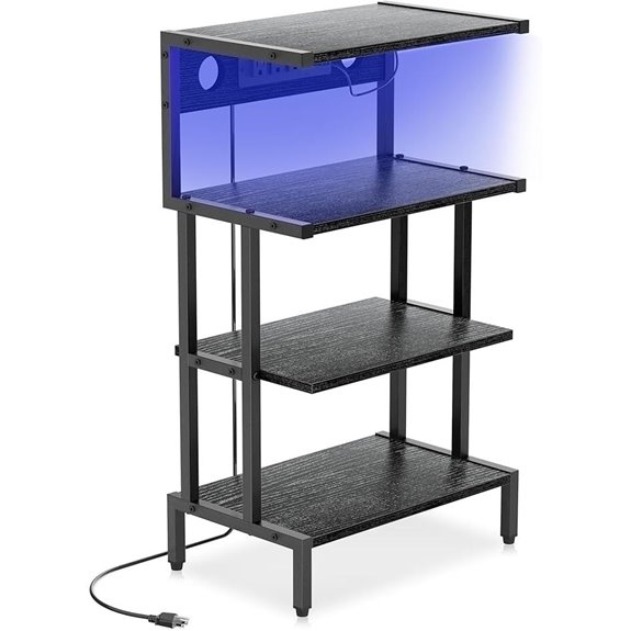 15 Best Game Storage Stands to Keep Your Gaming Room Organized in 2026 8 Aquzee 4-Tier Gaming Console Stand with RGB Light