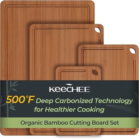 15 Best Knife Friendly Cutting Boards for 2026 4 Carbonized Bamboo Cutting Boards Set (4 Pieces)