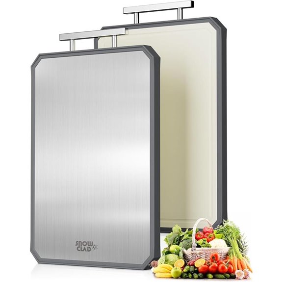 15 Best Knife Friendly Cutting Boards for 2026 11 SNOWCLAD Stainless Steel Double-Sided Cutting Board