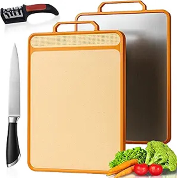 15 Best Cutting Boards for Chef Knives in 2026 8 KYNATE Stainless Steel & Wheat Straw Cutting Board