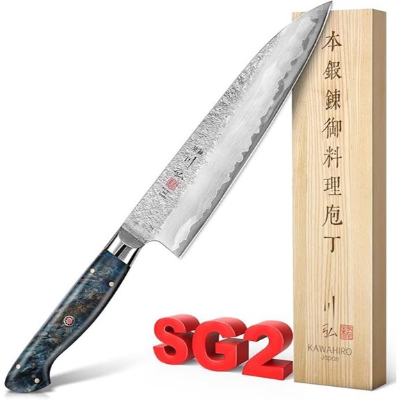 KAWAHIRO SG2 Steel Chef Knife with Wood Handle