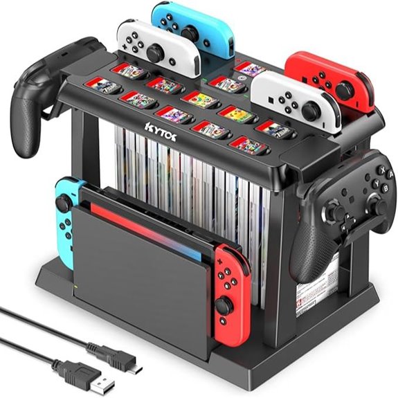 15 Best Game Storage Stands to Keep Your Gaming Room Organized in 2026 4 Nintendo Switch Game Organizer & Charger Dock