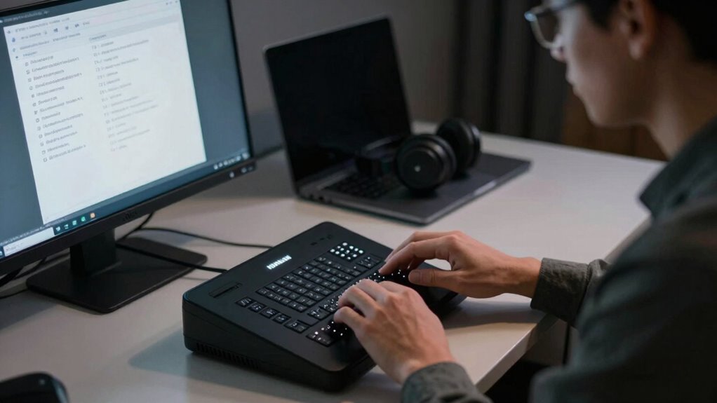 set up braille device correctly