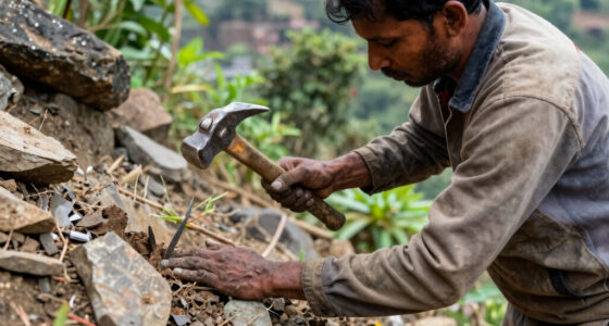 A poor laborer named Dashrath Manjhi, in Gehlaur, India, spent 22 years carving a road through a mountain with just a hammer and chisel after his wife died because the nearest hospital was separated from their village by an entire mountain, forcing people to travel nearly 70 km extra.